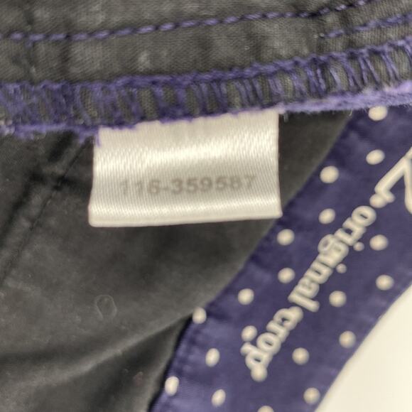 LOFT Navy Blue White Polka Dot Print Original Crop Pants Size 12 - Picture 8 of 8